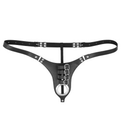 strict leather harness with 4 penile straps