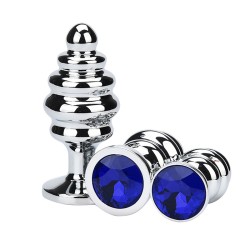 thread metal plated jeweled butt plug