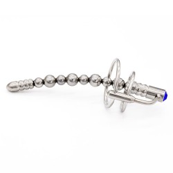 jewel end multi ball steel penis plug