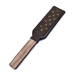 premium leather solid wood handle paddle