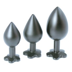 frosted class light aluminium butt plug